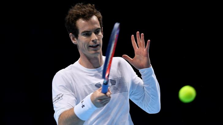 Andy Murray in action on the tennis court